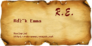 Rák Emma névjegykártya